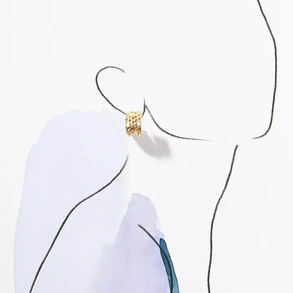 Anthropologie Demi Fine Pearly Rope Earrings 14K Gold Plated - Picture 6 of 6